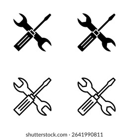 Repair tools icon vector. tool sign and symbol. setting icon. Wrench and screwdriver. Service