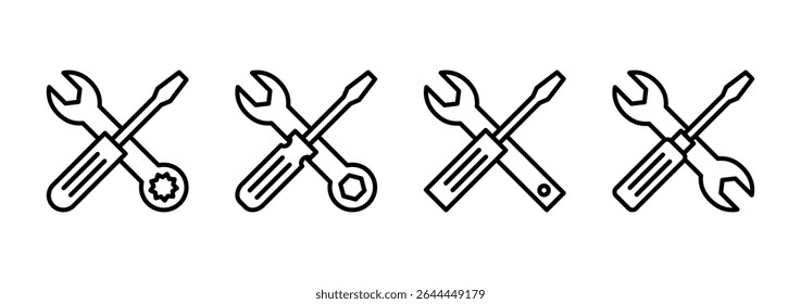 Repair tools icon vector. tool sign and symbol. setting icon. Wrench and screwdriver. Service