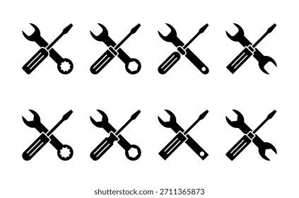 Repair tools icon vector. tool sign and symbol. setting icon. Wrench and screwdriver. Service