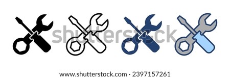 Repair tools icon vector. tool sign and symbol. setting icon. Wrench and screwdriver. Service