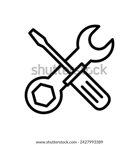Repair tools icon vector. tool icon vector. setting icon vector. Wrench and screwdriver. support, Service
