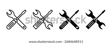 Repair tools icon vector. tool sign and symbol. setting icon. Wrench and screwdriver. Service