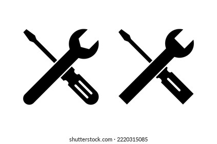 Repair tools icon vector for web and mobile app. tool sign and symbol. setting icon. Wrench and screwdriver. Service