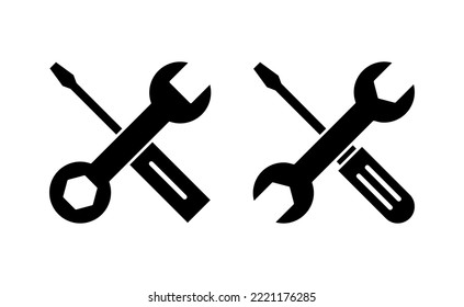 Repair tools icon vector for web and mobile app. tool sign and symbol. setting icon. Wrench and screwdriver. Service