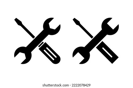 Repair tools icon vector for web and mobile app. tool sign and symbol. setting icon. Wrench and screwdriver. Service