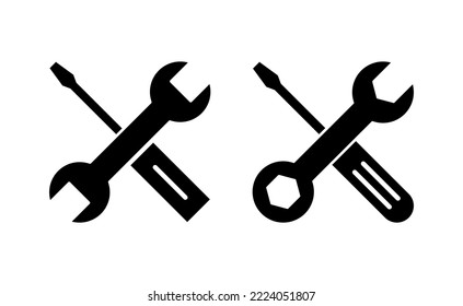 Repair tools icon vector for web and mobile app. tool sign and symbol. setting icon. Wrench and screwdriver. Service