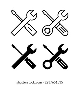 Repair tools icon vector for web and mobile app. tool sign and symbol. setting icon. Wrench and screwdriver. Service