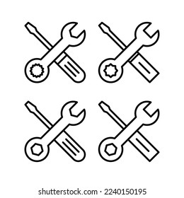 Repair tools icon vector for web and mobile app. tool sign and symbol. setting icon. Wrench and screwdriver. Service
