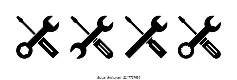 Repair tools icon vector for web and mobile app. tool sign and symbol. setting icon. Wrench and screwdriver. Service