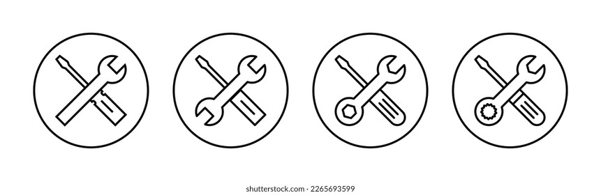 Repair tools icon vector for web and mobile app. tool sign and symbol. setting icon. Wrench and screwdriver. Service