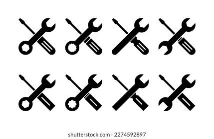 Repair tools icon vector for web and mobile app. tool sign and symbol. setting icon. Wrench and screwdriver. Service