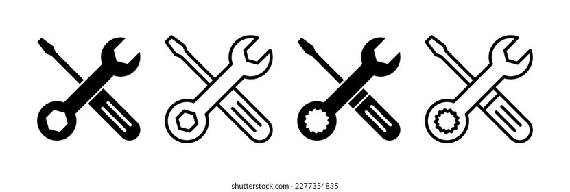 Repair tools icon vector for web and mobile app. tool sign and symbol. setting icon. Wrench and screwdriver. Service