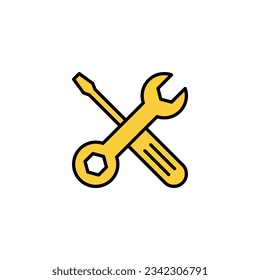 Repair tools icon vector for web and mobile app. tool sign and symbol. setting icon. Wrench and screwdriver. Service