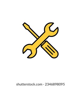 Repair tools icon vector for web and mobile app. tool sign and symbol. setting icon. Wrench and screwdriver. Service