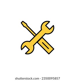 Vector de iconos de herramientas de reparación para aplicaciones web y móviles. símbolo y signo de la herramienta. para abrir el Navegador. Llave y destornillador. Servicio