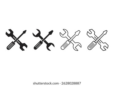 Repair tools icon vector for web and mobile app. tool sign and symbol. setting icon. Wrench and screwdriver. Service