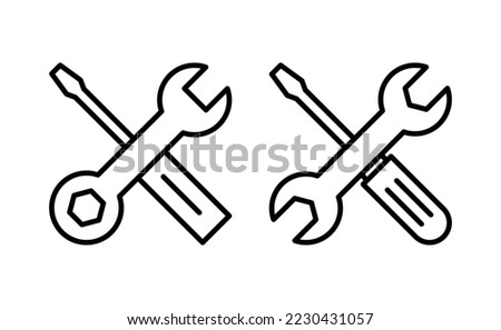 Repair tools icon vector for web and mobile app. tool sign and symbol. setting icon. Wrench and screwdriver. Service