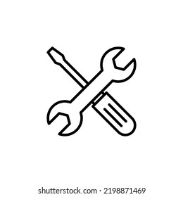 Repair tools icon for web and mobile app. tool sign and symbol. setting icon. Wrench and screwdriver. Service