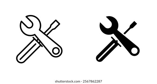 Repair tools icons collection in Filled flat and thin line style.