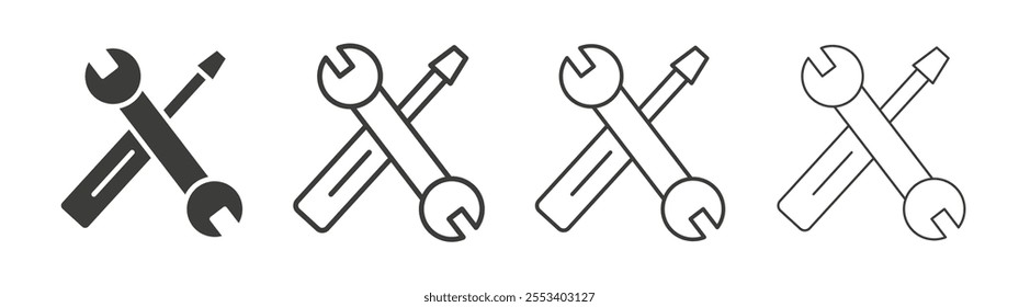 Repair tools icons collection. vector set in black color