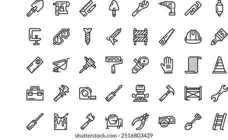 Iconos de herramientas de reparación Colección de iconos vectoriales de alta calidad con trazo editable. Ideal para Profesional y Proyectos Creativos.