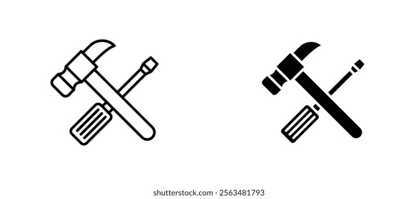 Repair tools icons in outline and fill. vector illustration for ui.