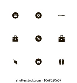 Repair Tools icons set. brush, painting, suitcase and businessmen