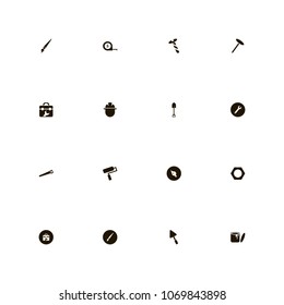 Repair Tools icons set. color, measure, dig and tool box
