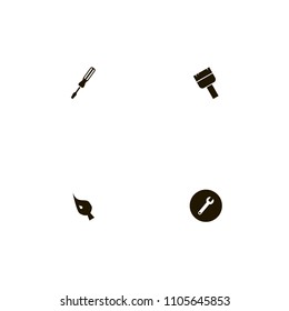Repair Tools icons set. drawing, wrench, paint and screwdriver