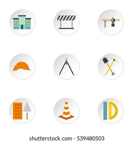 Repair tools icons set. Flat illustration of 9 repair tools vector icons for web