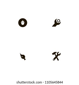 Repair Tools icons set. foreman, painting, brush and wrench