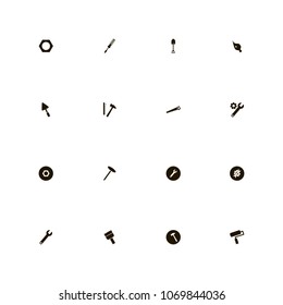 Repair Tools icons set. hammer in, detail, screwdriver and drawing