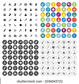repair tools icons set - maintenance sign and symbols