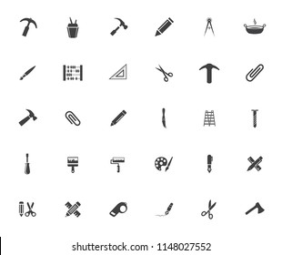 repair tools icons set - maintenance sign and symbols