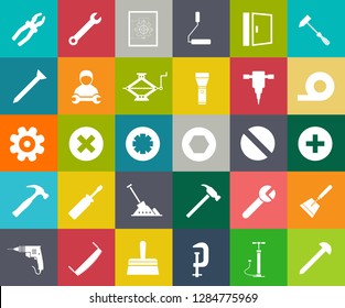 repair tools icons set - maintenance sign and symbols