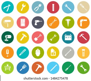 repair tools icons set - maintenance sign and symbols