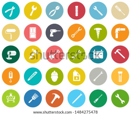 repair tools icons set - maintenance sign and symbols