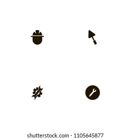 Repair Tools icons set. master, helmet, gear and foreman
