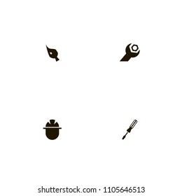 Repair Tools icons set. master, wrench, brush and painting