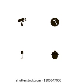 Repair Tools icons set. painting, dig, helmet and master
