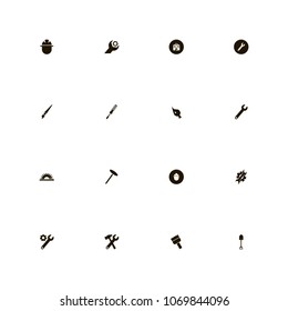 Repair Tools icons set. screwdriver, painting, tool bag and dig