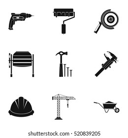 Repair tools icons set. Simple illustration of 9 repair tools vector icons for web