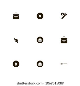 Repair Tools icons set. suitcase, businessman, bag and drawing