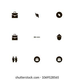 Repair Tools icons set. suitcase, businessmen, helmet and foreman