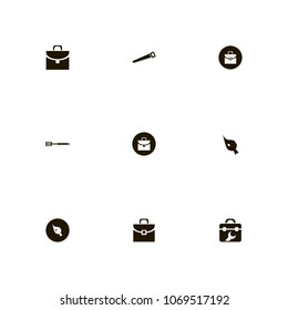 Repair Tools icons set. tool bag, drawing, spatula and painting