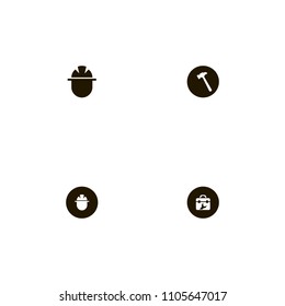 Repair Tools icons set. tool bag, hammer, foreman and wrench