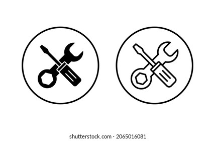 Repair tools icons set. tool sign and symbol. setting icon. Wrench and screwdriver. Service