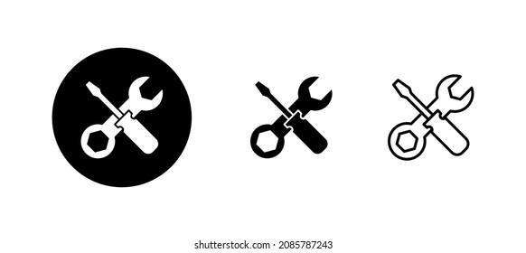 Repair tools icons set. tool sign and symbol. setting icon. Wrench and screwdriver. Service