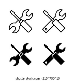 Repair tools icons vector. tool sign and symbol. vectorting icon. Wrench and screwdriver. Service