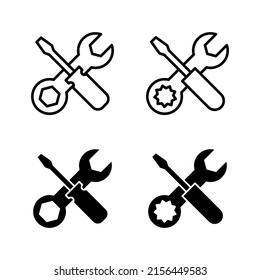 Reparaturwerkzeuge Symbol Vektor. Werkzeugzeichen und Symbol. Vektorsymbol. Schraubenzieher und Schraubenzieher. Service